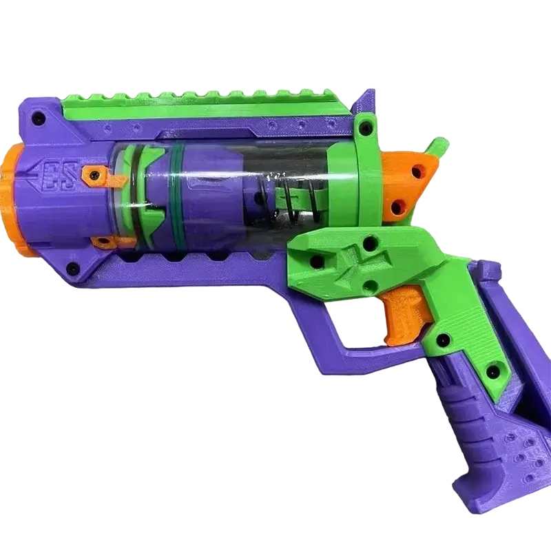 3D Printed Five-Barrel Continuous-Fire Revolver Toy Soft Bullet Gun
