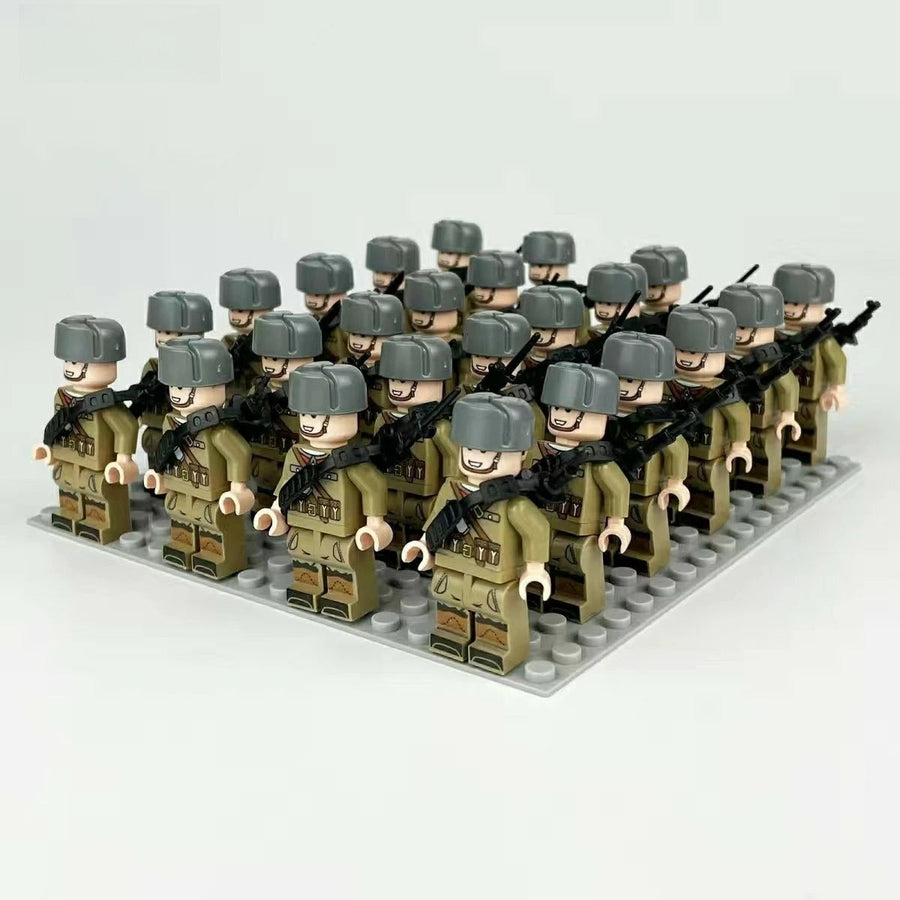 WWII Soviet/US/German/Japanese/British 24 Soldiers Building Blocks