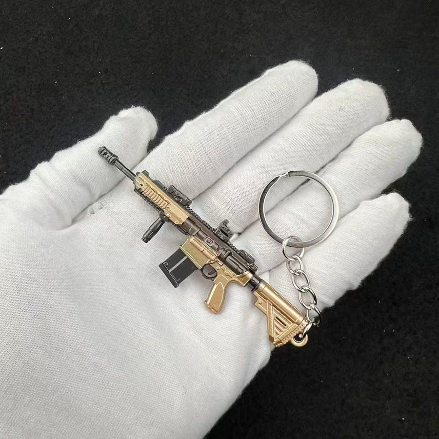 Mini Metal Model Toy Gun Keychain