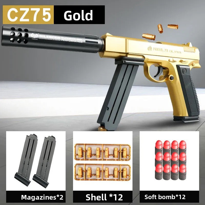 CZ-75 Automatic Shell Eject Soft Bullet Gun - Toy Pistol