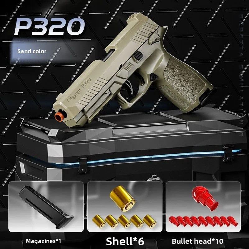 P320 Mechanical Burst Shell Ejection Soft Bullet Gun-Children's Toy Pistol
