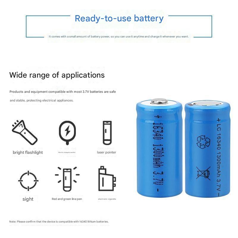 LC 16340 3.7V Rechargeable Lithium Battery