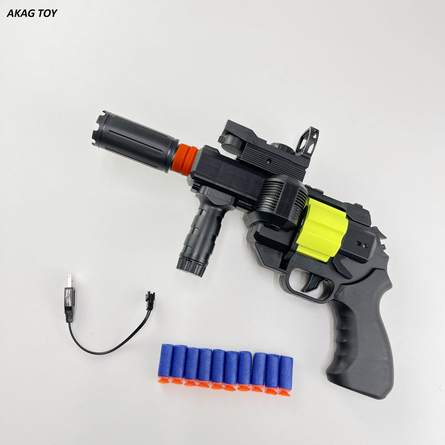 Electric Revolver High Speed Soft Bullet Toy Gun