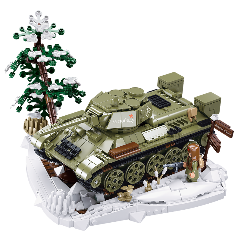 RC T34/76 Tank Military Building Block Model