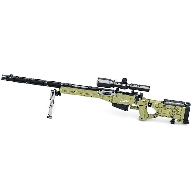 AWM Military Building Block Toy Gun  with Firing Mechanism