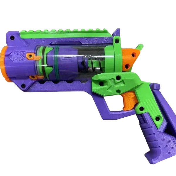 3D Printed Five-Barrel Continuous-Fire Revolver Toy Soft Bullet Gun