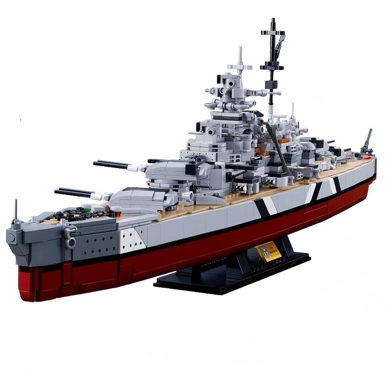 WWII Large Bismarck Battleship Building Blocks
