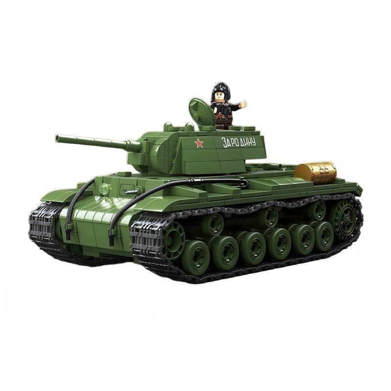 WWII Soviet KV-1 Heavy Tank Military Building Block Toy