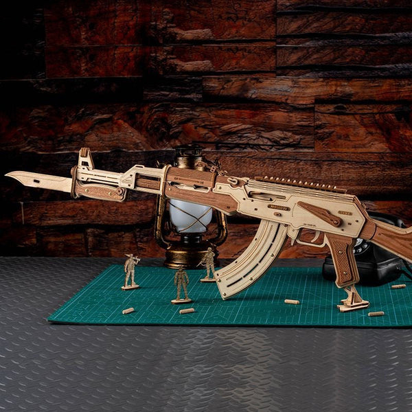 AK Wooden Model Kit 3D Puzzle Handmade DIY Toy Gun