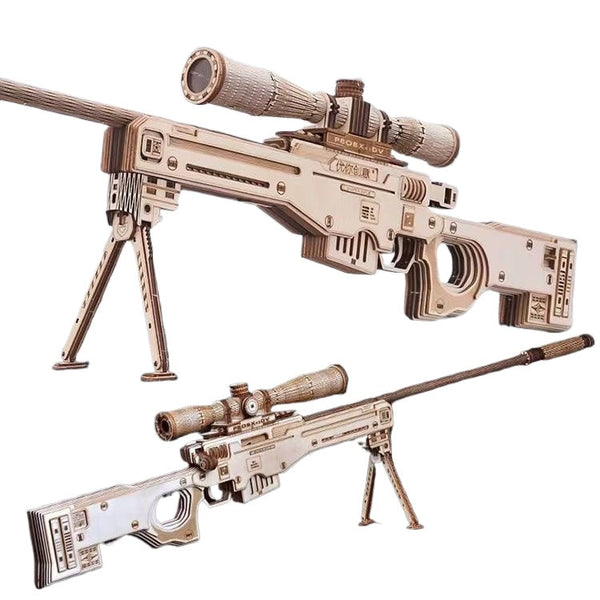 AWM Wooden Sniper Rifle 3D Puzzle Handmade DIY Toy Gun