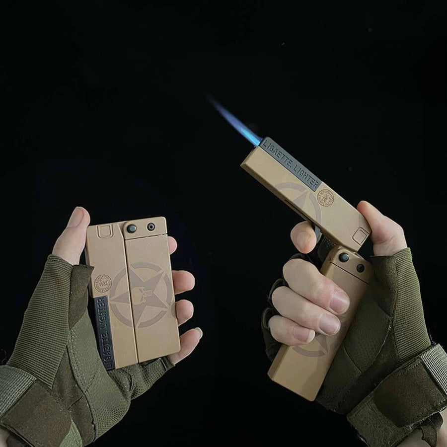 New Creative Personality Windproof Straight Folding Lighter