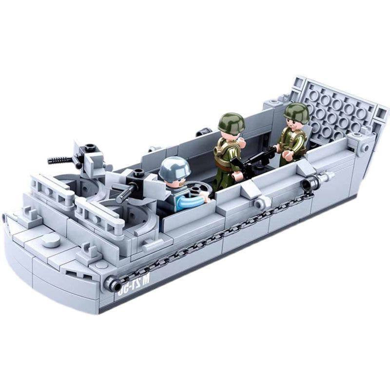 WWII US Army Higgins Landing Craft Military Building Block Toy Model