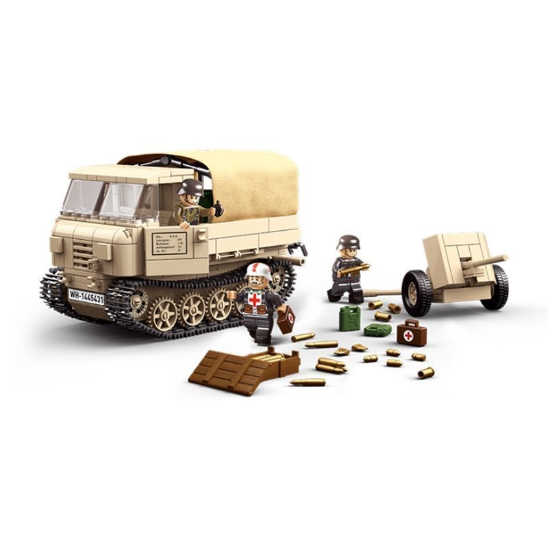 German RSO/01 Tractor Anti-Tank Gun Cart Building Block Toy