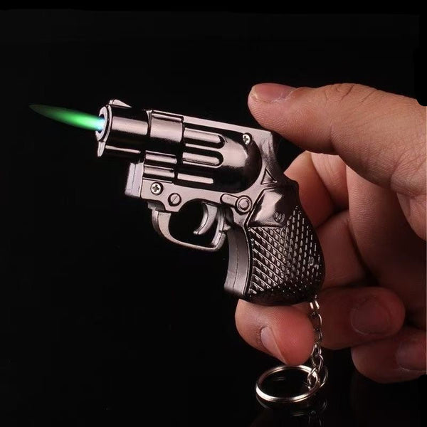 Metal Windproof Revolver Lighter Keychain