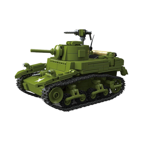 WWII American M3A1 Stuart Tank Building Blocks