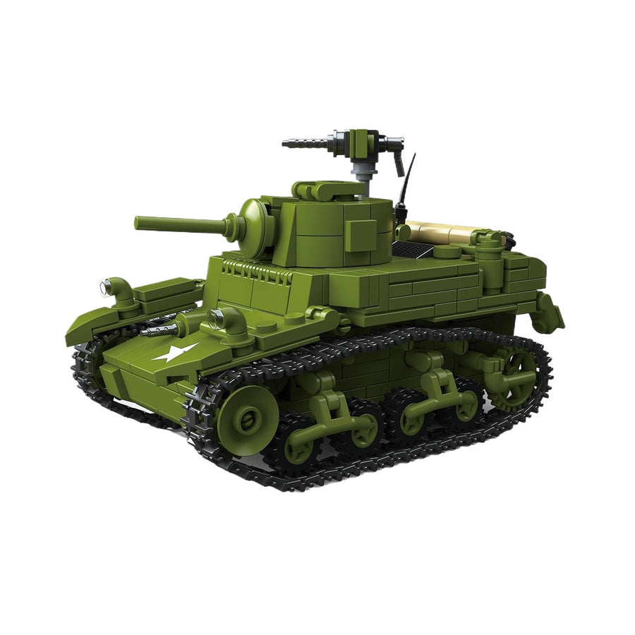 WWII American M3A1 Stuart Tank Building Blocks