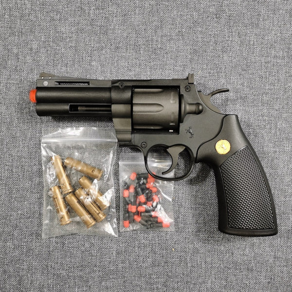 Double Action 357 Revolver Shell Ejection Soft Bullet Toy Gun