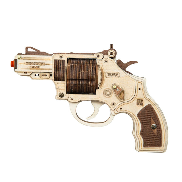 Wooden DIY Revolver 3D Jigsaw Puzzle Set Toy Model