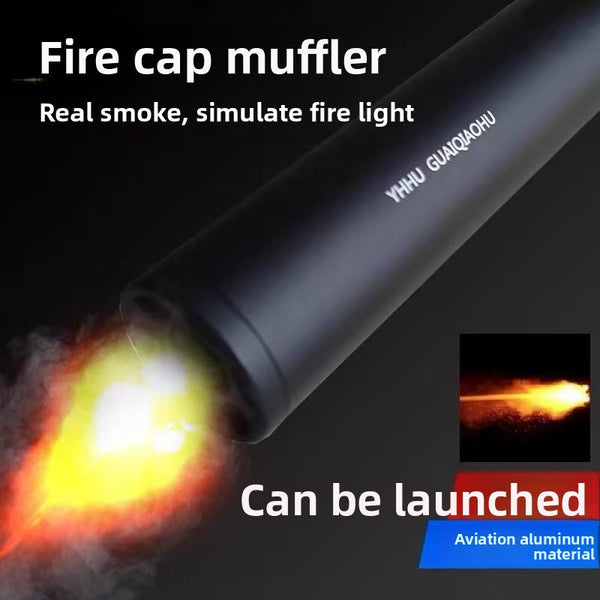 Metallic Rainbow Glowing Smoke And Fire Breathing Wolf Silencer