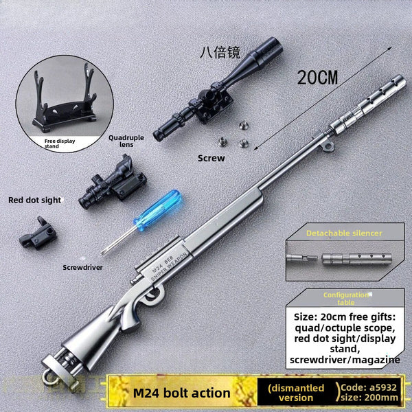 M24/M416/Groza/Scar/AKM/AWM Removable Metal Toy Gun Model