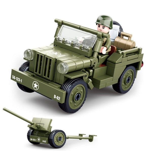 WWII Willys Jeep Building Blocks Set