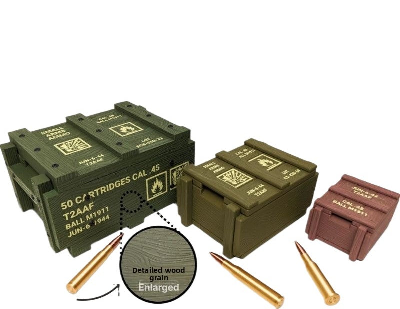 3D Printed World War II Ammunition Box Model Storage Box