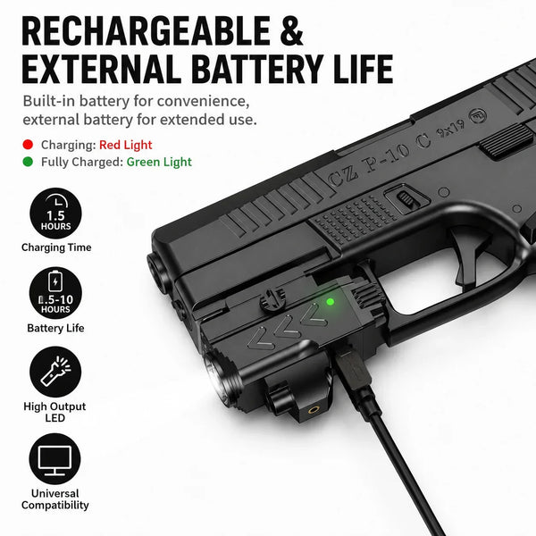 Metal Flashlight With Adjustable Rail