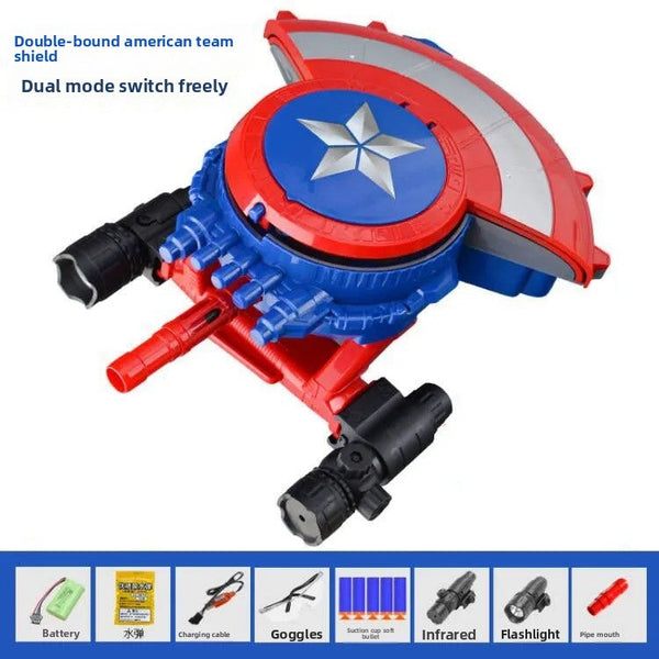 Superhero Captain America Shield Electric Dual Mode Gel Blaster-Soft Bullet Gun