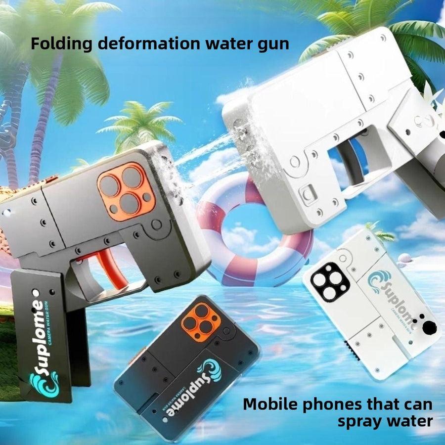 Folding Manual Burst Mobile Phone Water Gun-Children's Toy Gun