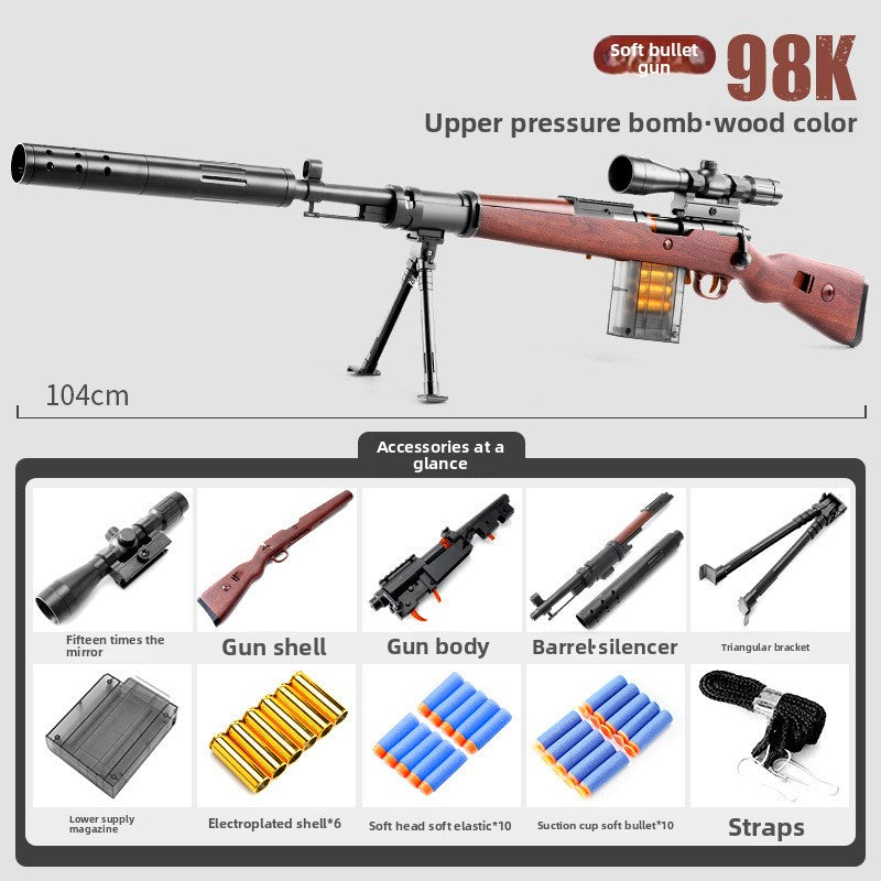 98k Soft Shell Ejection Sniper Rifle-Boy Toy Gun